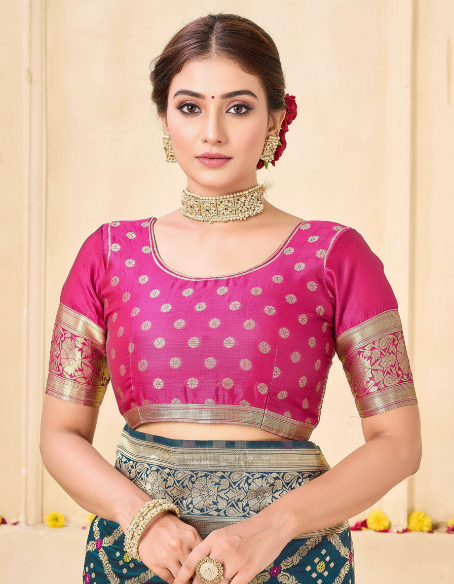 Regal Emerald Banarasi Silk Woven Saree