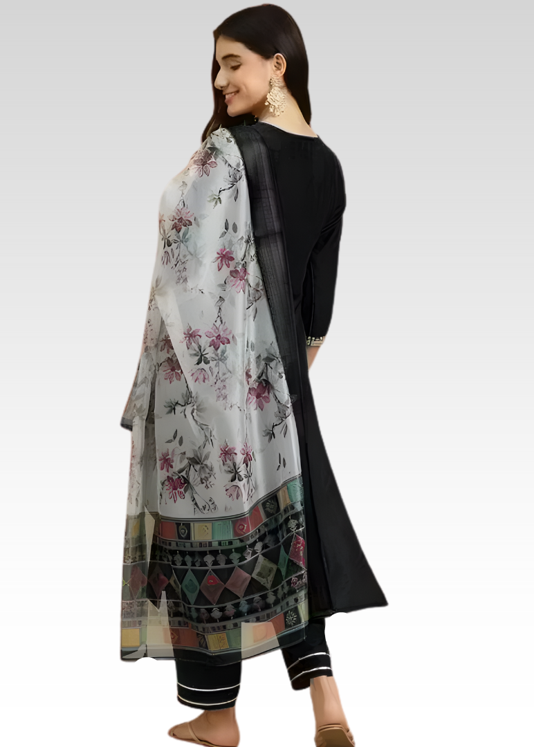 Black Straight Kurta Set
