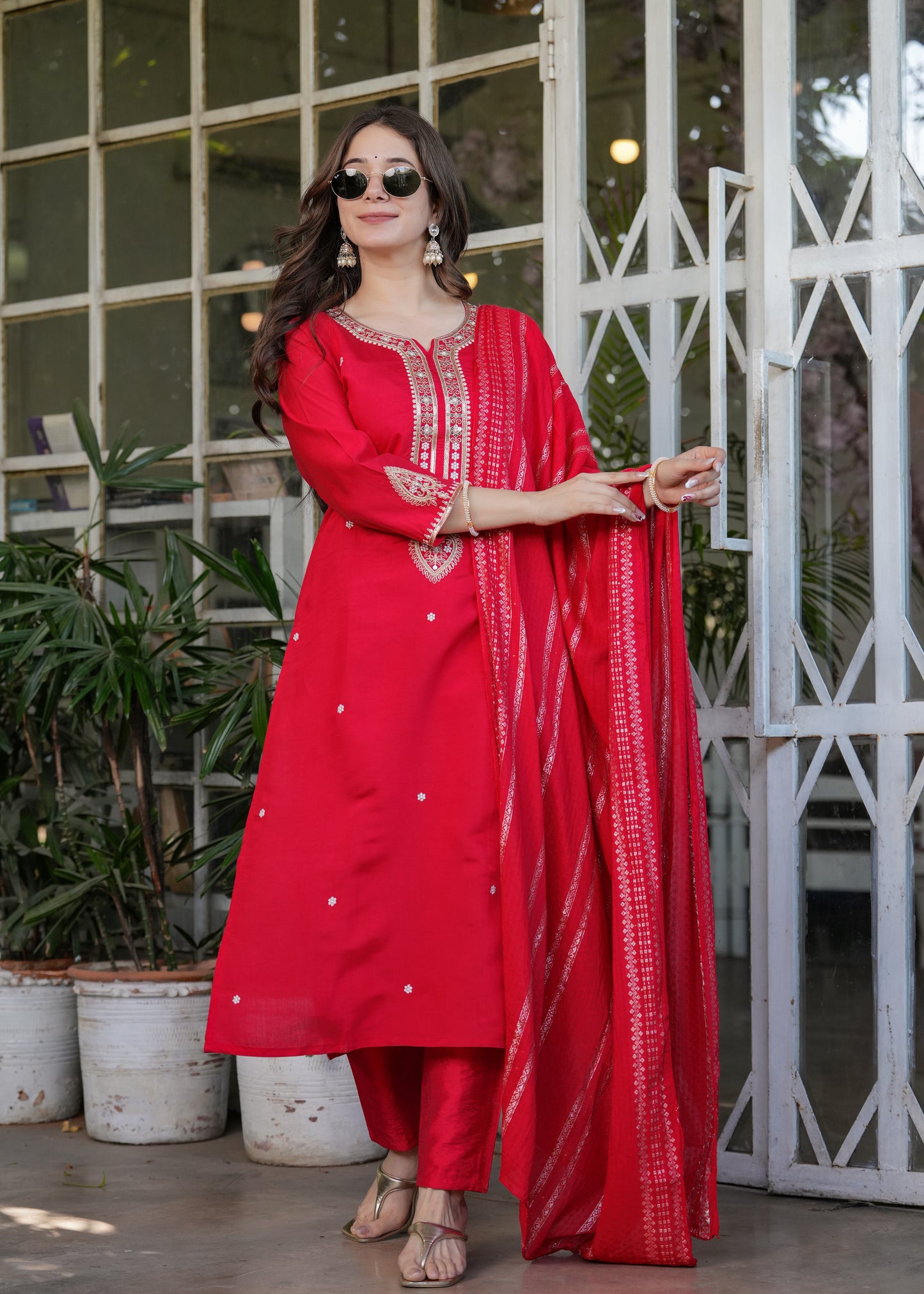 Red Timeless Charm Kurta Set