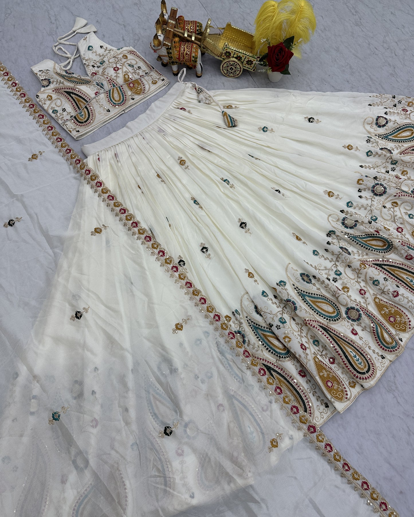 Garden of Dreams Off-White Lehenga Set