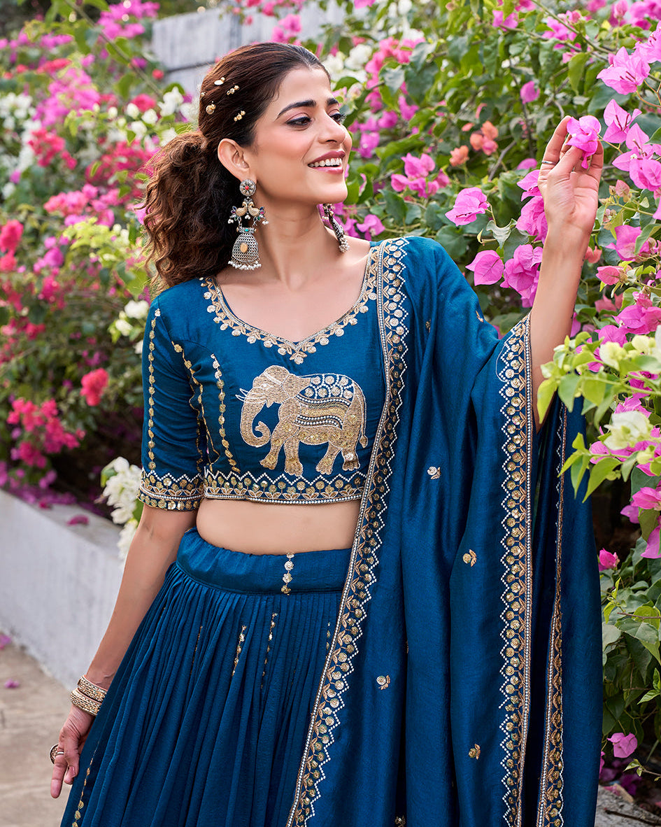 Peacock Teal Lehenga Set