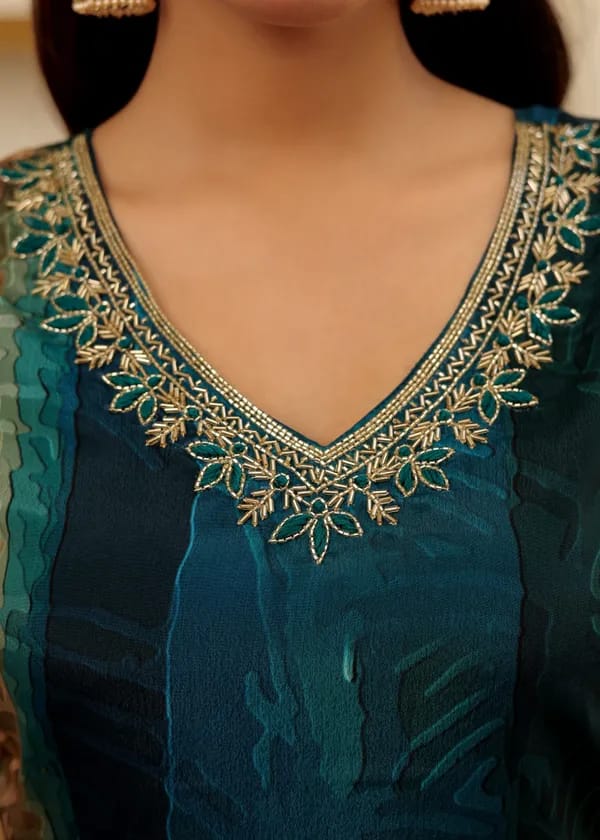 Aaliya Dark Cyan Elegant Dress