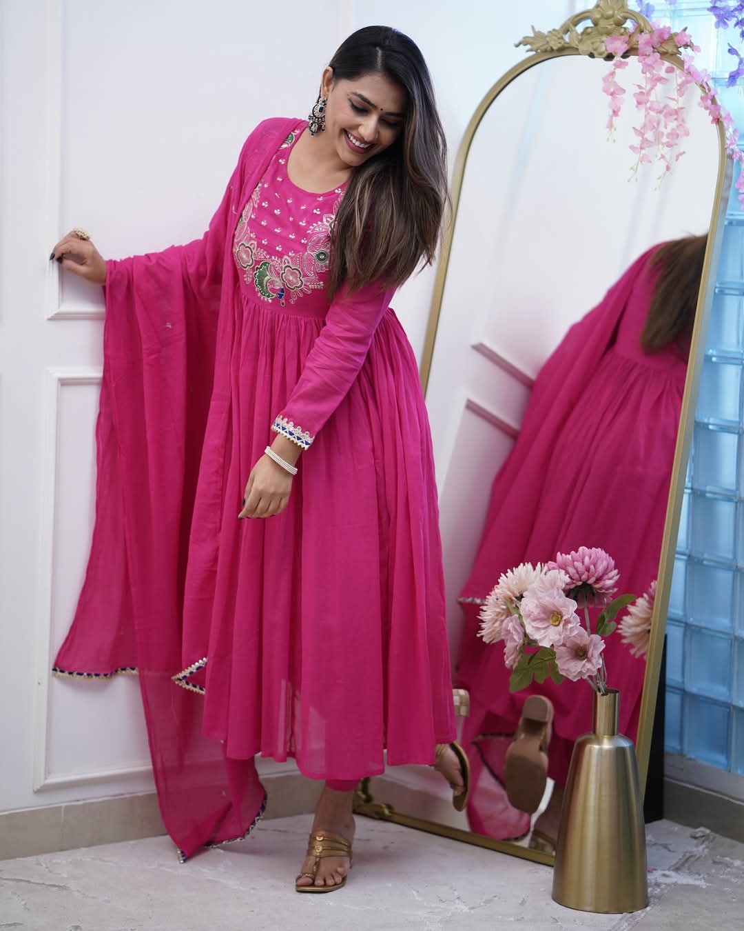 Morlo Pink Feminine Party Dress