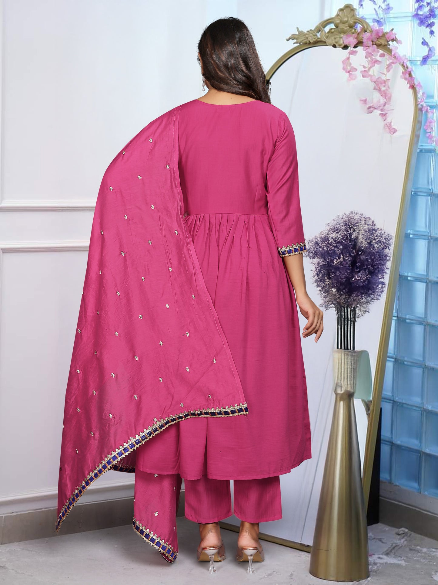 Morlo Pink Feminine Party Dress