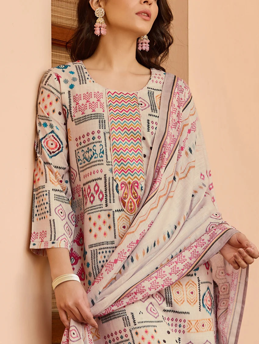 Reha Cream Elegant Dinner Dress