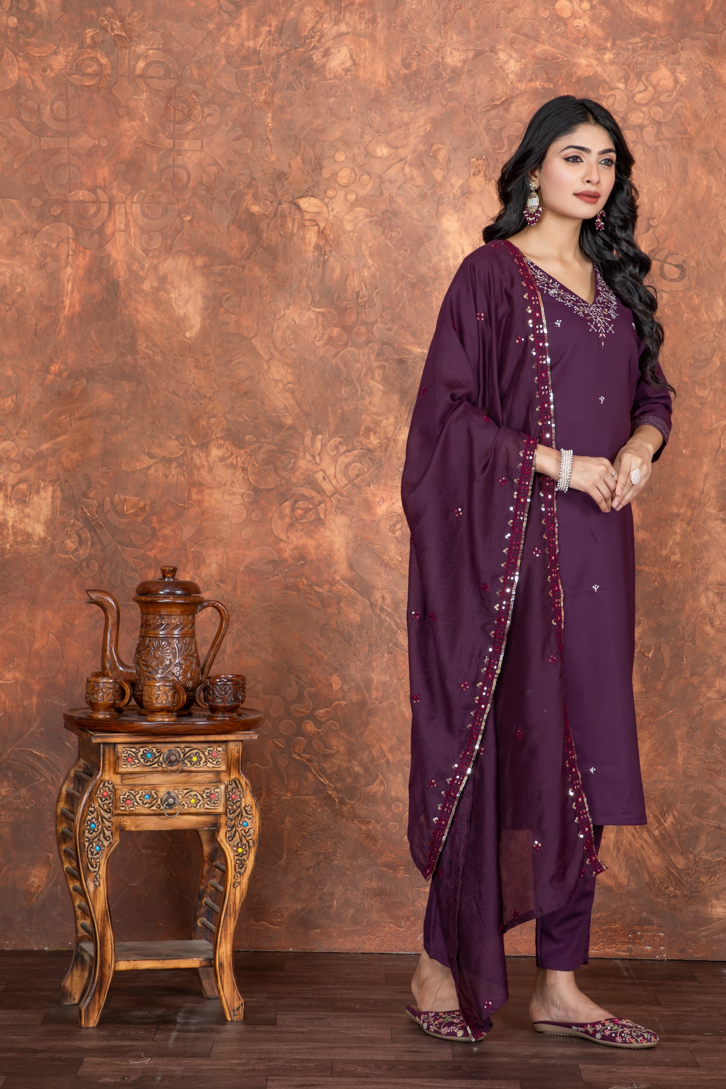 Sameera Wine Rich Evening Dress