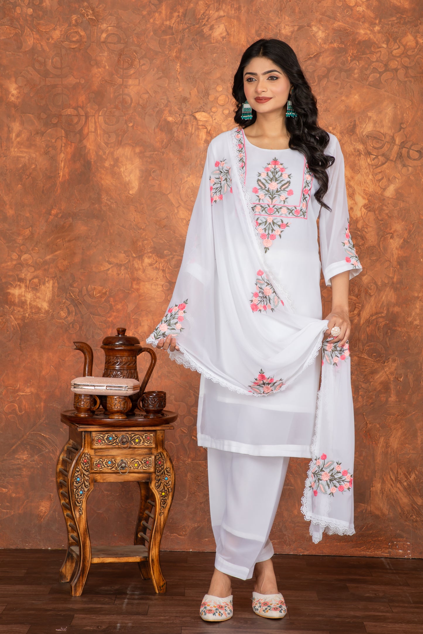 Shuchi White Minimalist Evening Dress