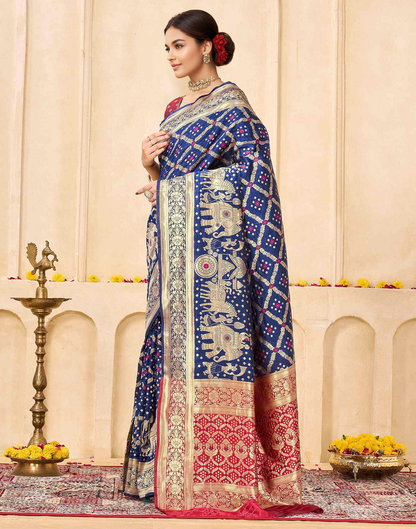 Regal Midnight Eleora Banarasi Silk Saree