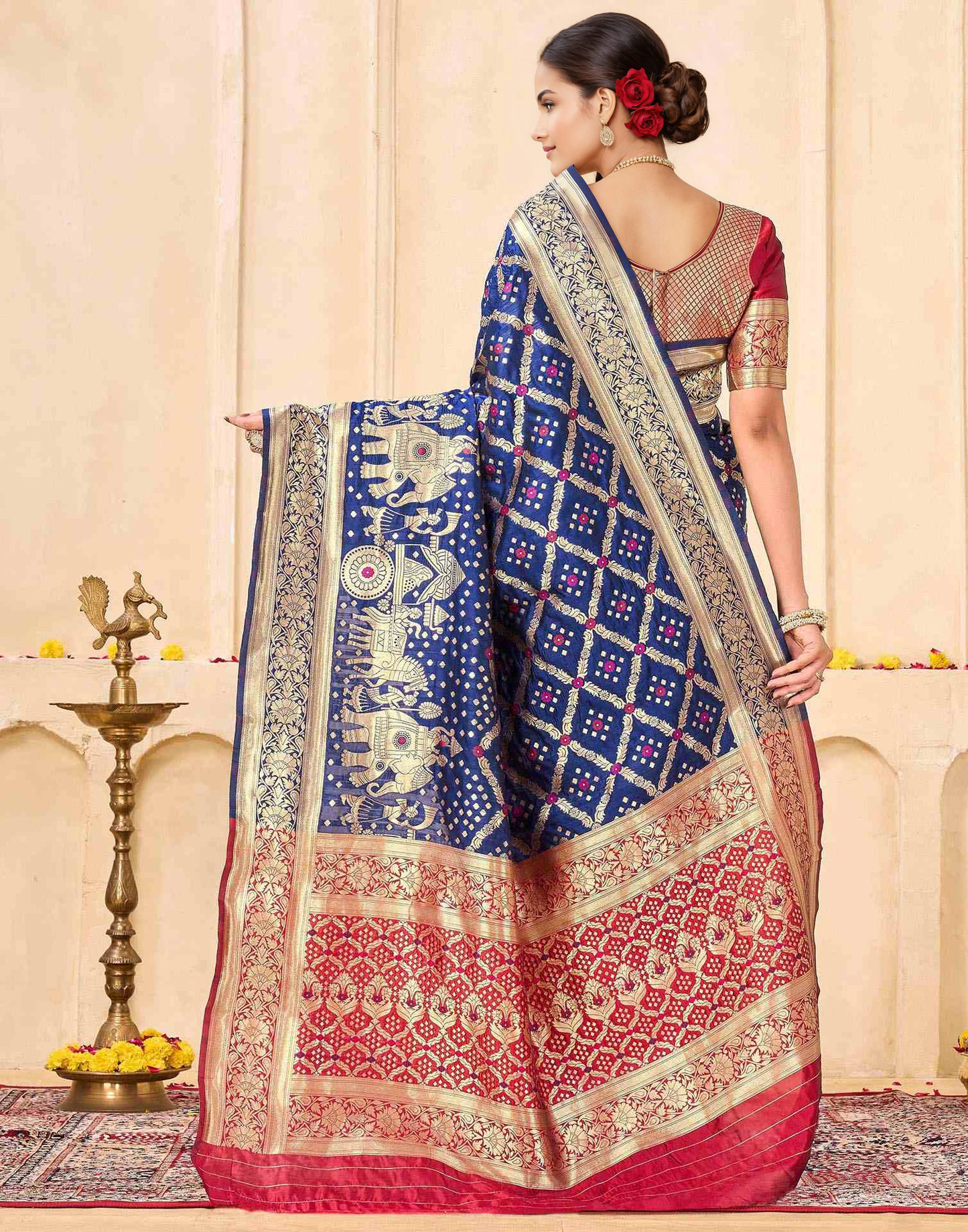 Regal Midnight Eleora Banarasi Silk Saree