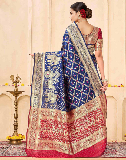 Regal Midnight Eleora Banarasi Silk Saree