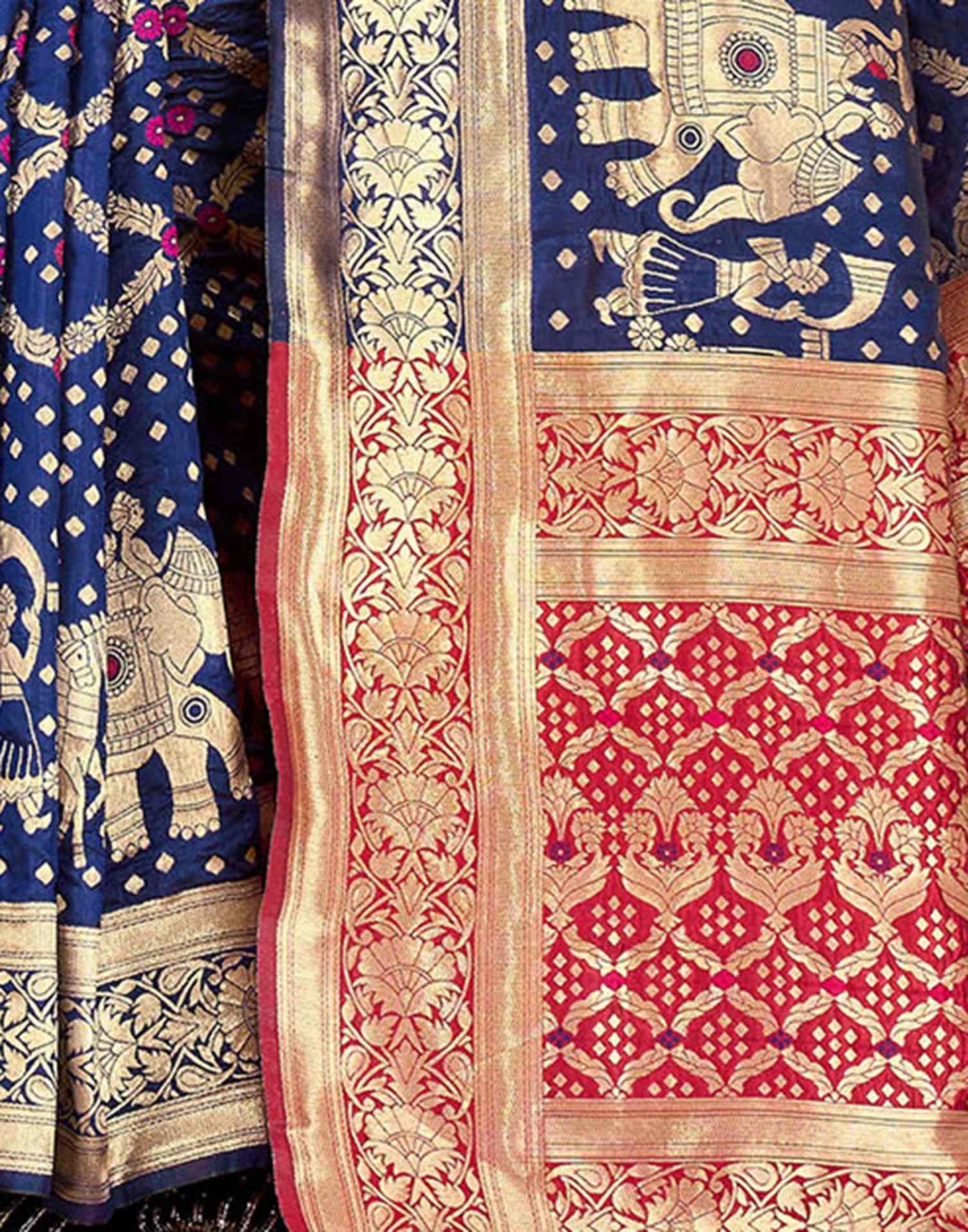 Regal Midnight Eleora Banarasi Silk Saree