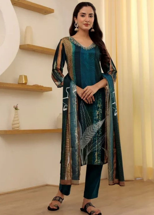 Aaliya Dark Cyan Elegant Dress