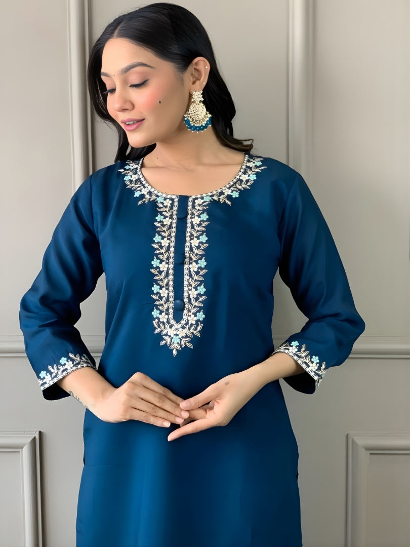 Azure Elara Luxe Embroidered Kurta Set