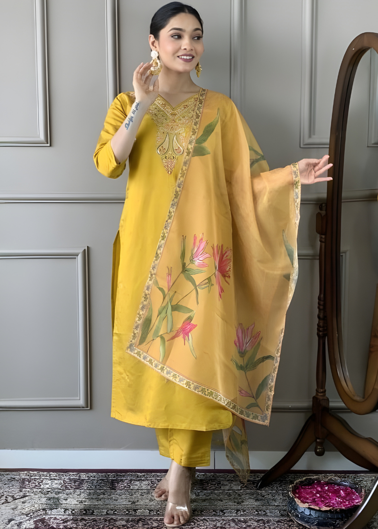 Sunlit Marigold Royale Kurta Set