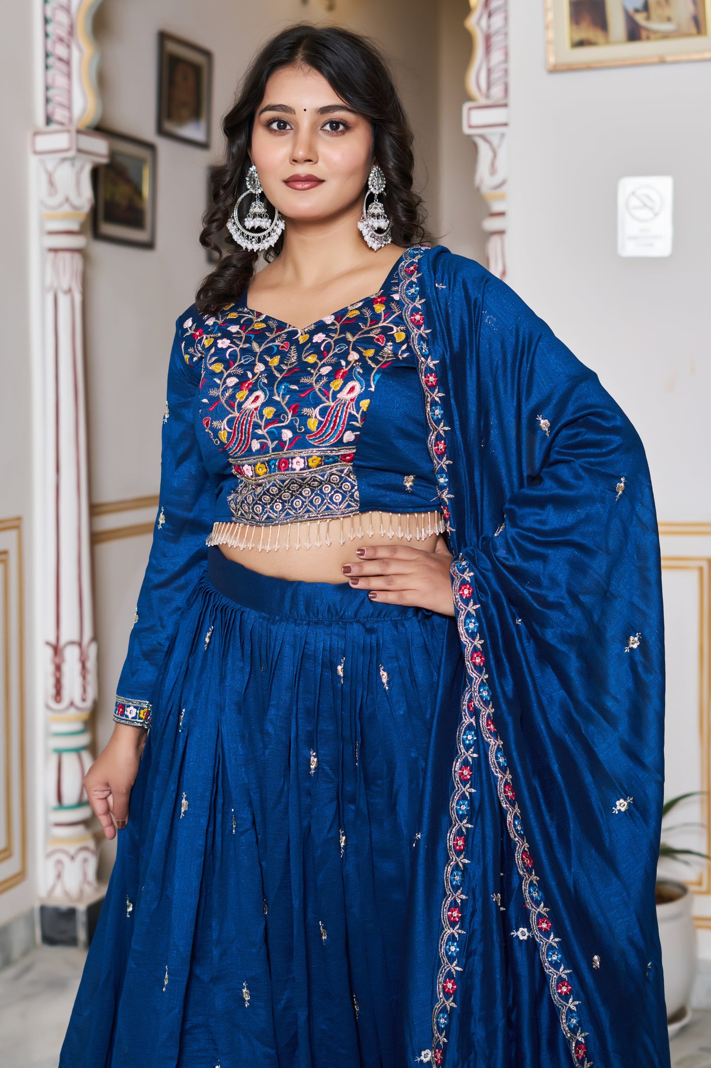 Neelanjali Deep Royal Blue Lehenga Choli Set