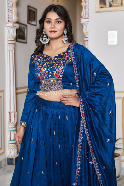Neelanjali Deep Royal Blue Lehenga Choli Set