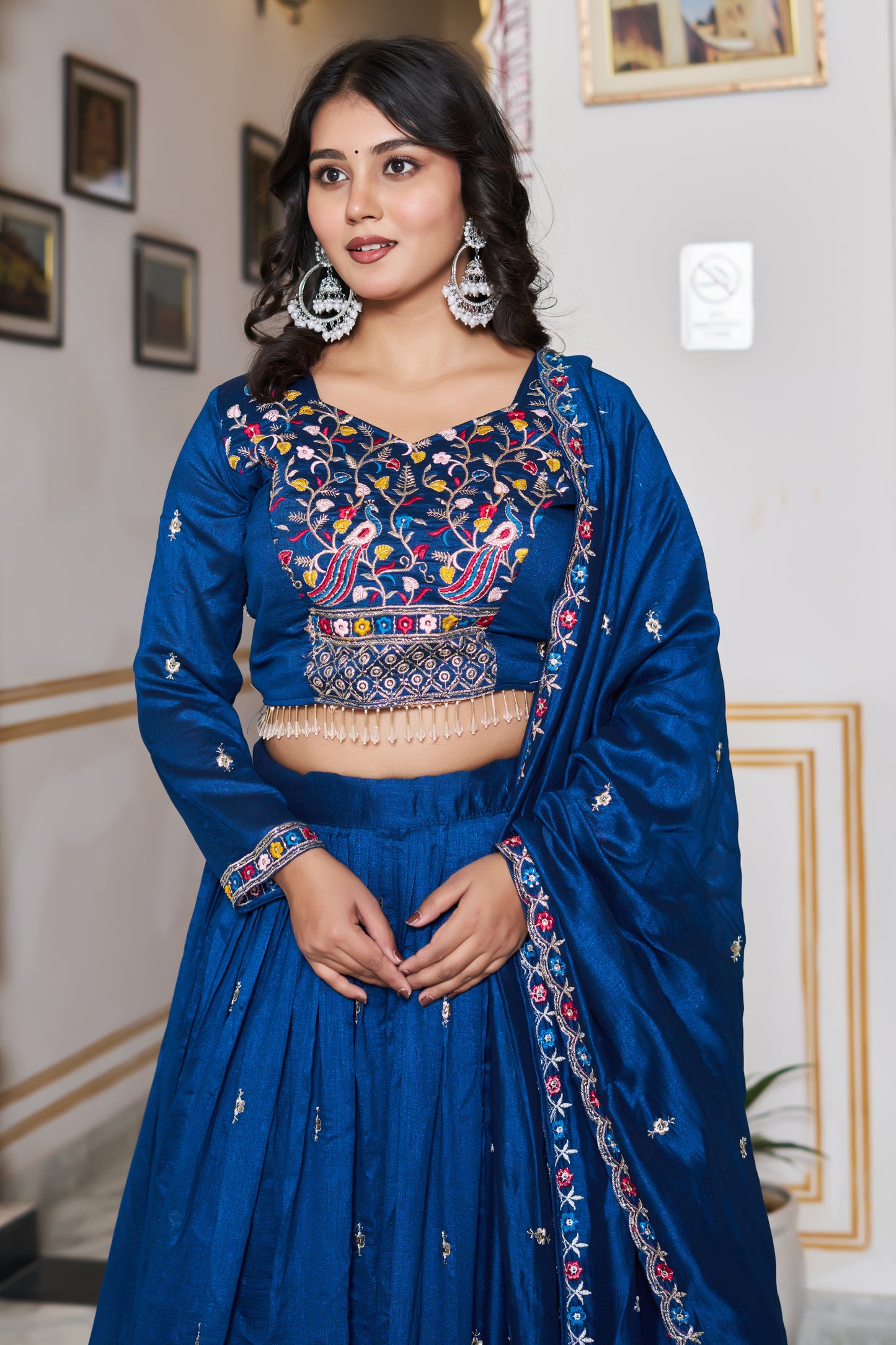 Neelanjali Deep Royal Blue Lehenga Choli Set