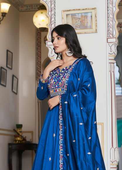 Neelanjali Deep Royal Blue Lehenga Choli Set