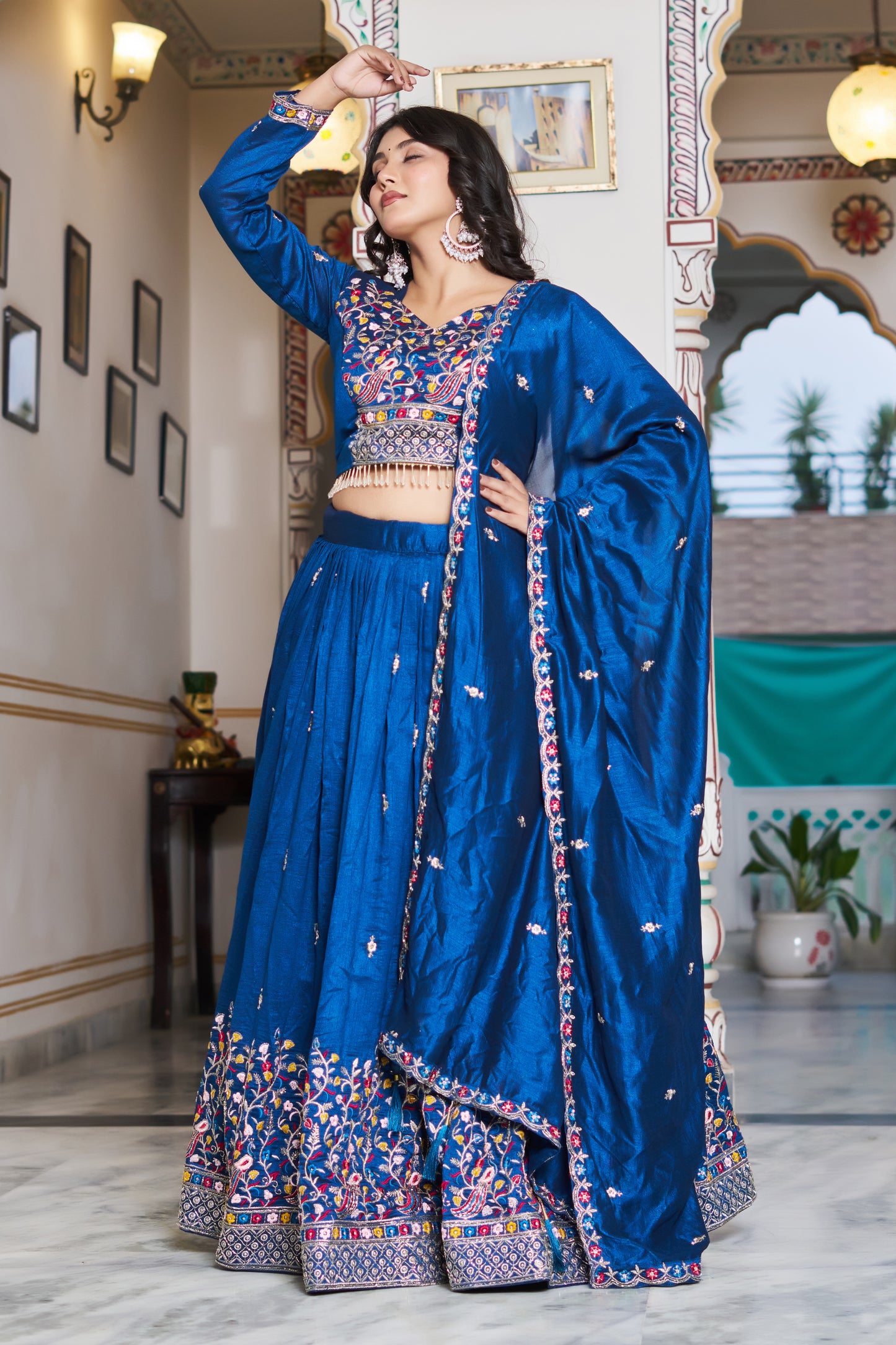 Neelanjali Deep Royal Blue Lehenga Choli Set