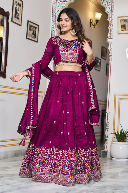Rangraaga Wine Royale Lehenga Choli Set