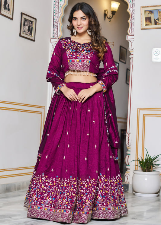 Rangraaga Wine Royale Lehenga Choli Set