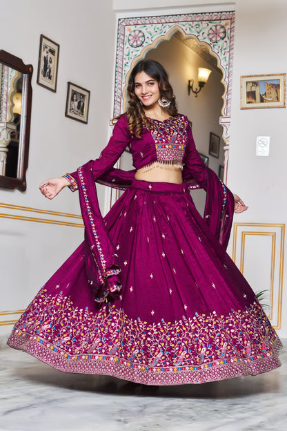 Rangraaga Wine Royale Lehenga Choli Set