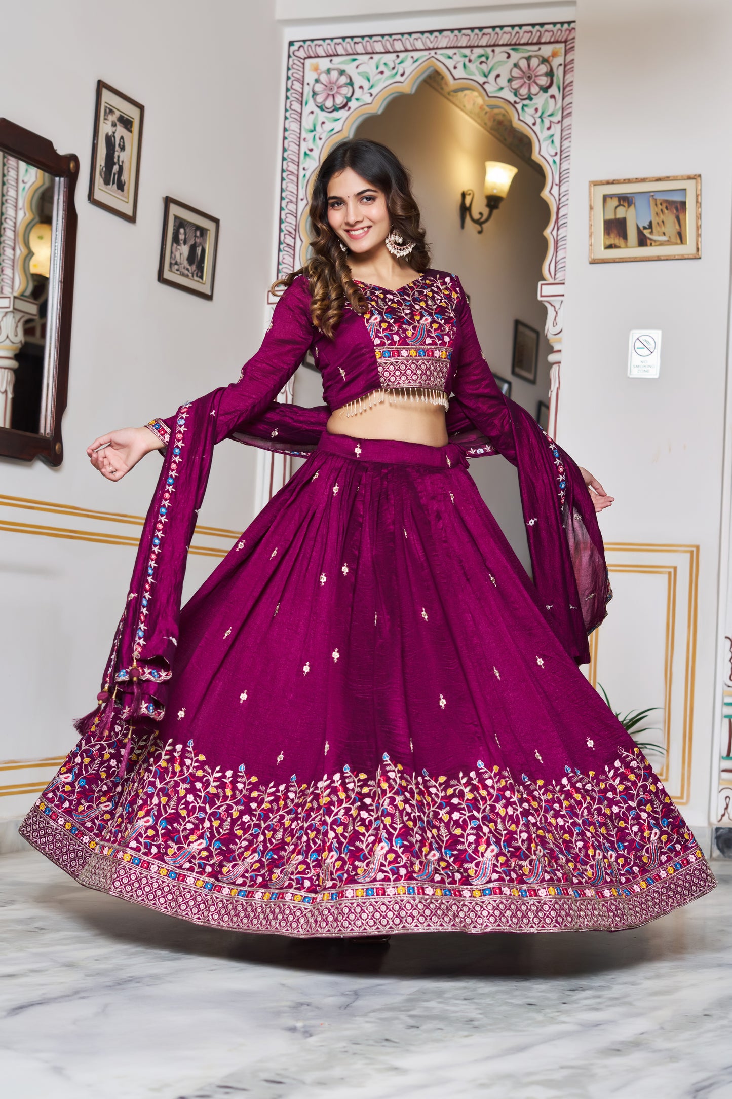 Rangraaga Wine Royale Lehenga Choli Set