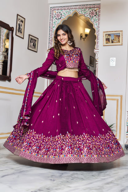 Rangraaga Wine Royale Lehenga Choli Set