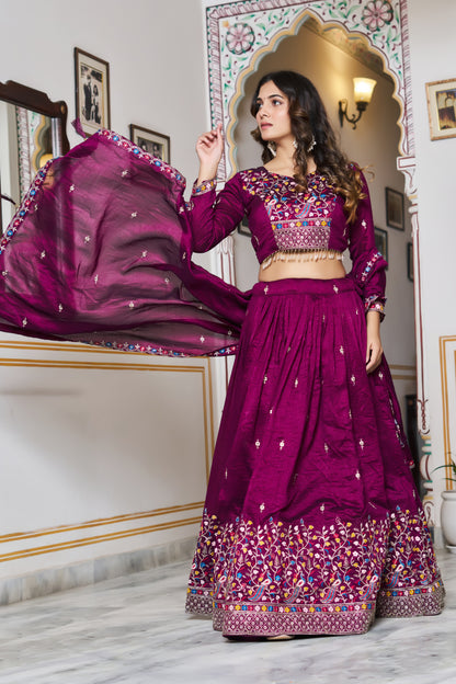 Rangraaga Wine Royale Lehenga Choli Set