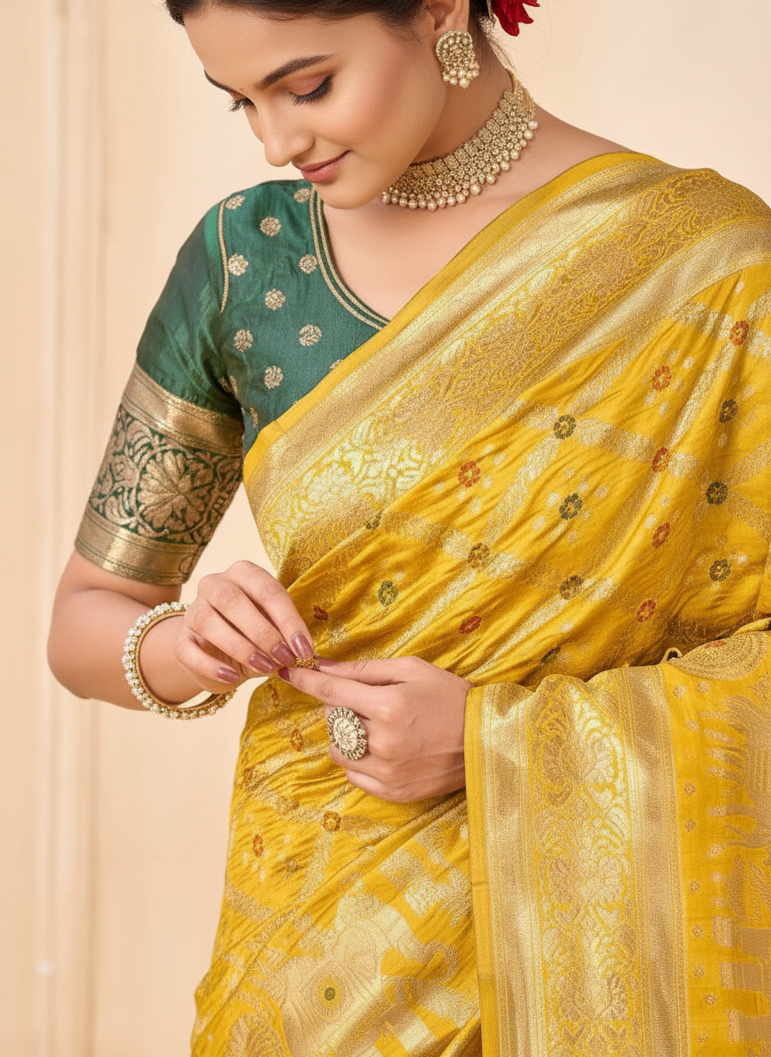 Regal Sunehri Banarasi Silk Saree