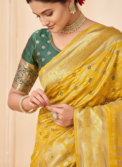 Regal Sunehri Banarasi Silk Saree