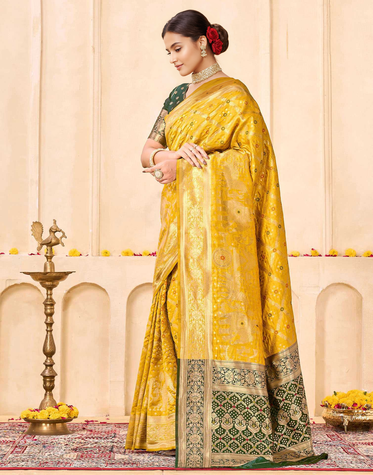 Regal Sunehri Banarasi Silk Saree