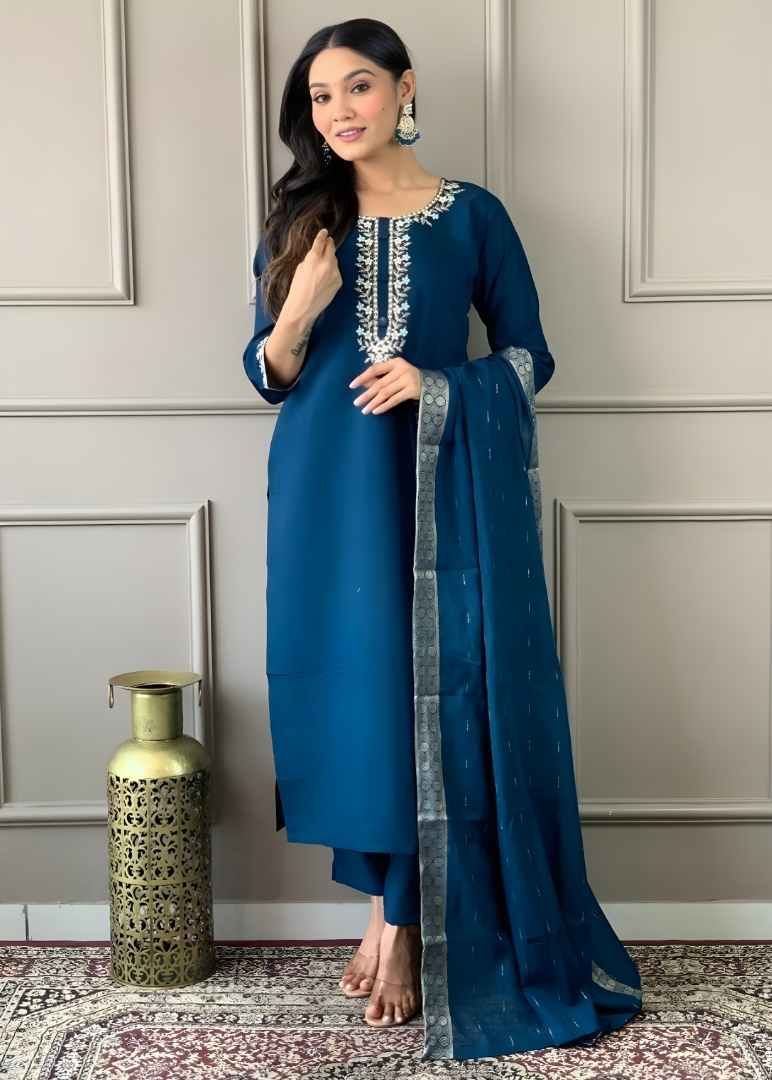 Azure Elara Luxe Embroidered Kurta Set
