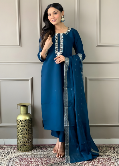 Azure Elara Luxe Embroidered Kurta Set