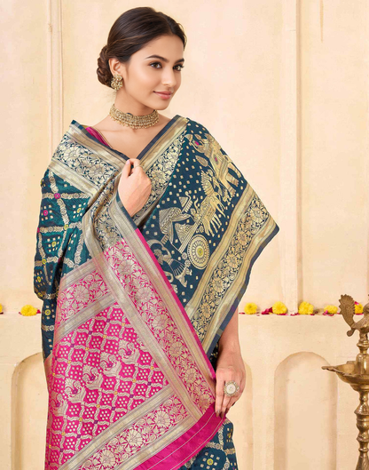 Regal Emerald Banarasi Silk Woven Saree