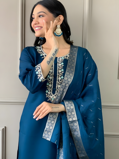 Azure Elara Luxe Embroidered Kurta Set