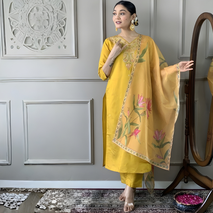 Sunlit Marigold Royale Kurta Set