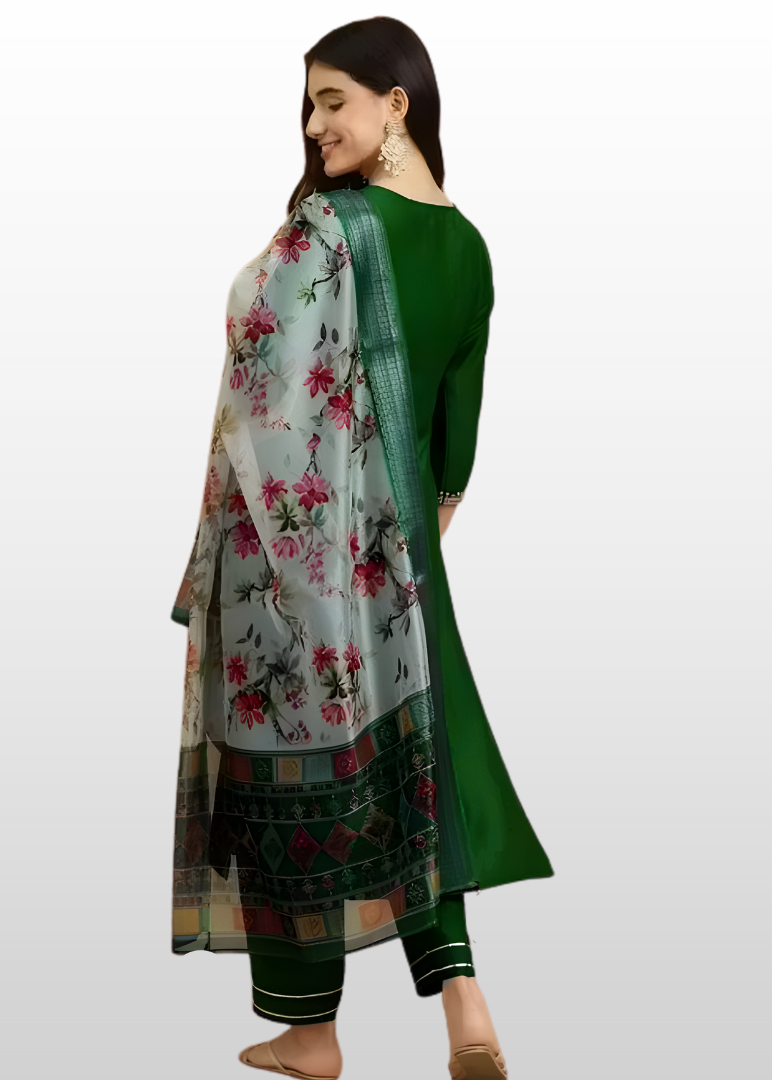 Emerald Green Straight Kurta Set