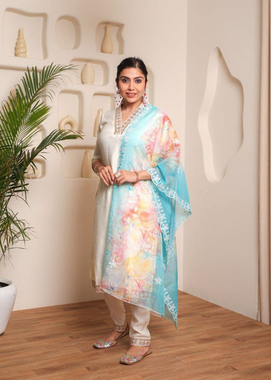 Aleena White Classic Dress