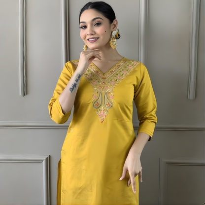Sunlit Marigold Royale Kurta Set