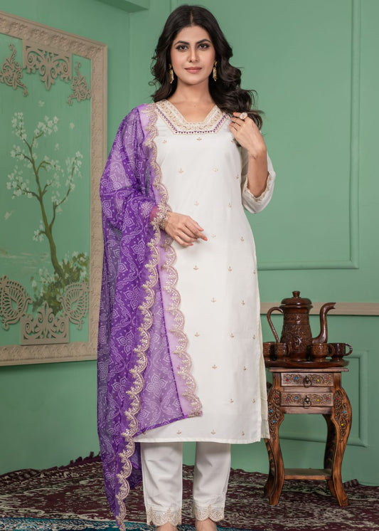 Apexa White Chic Evening Dress