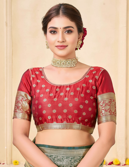 Emerald Royal Banarasi Woven Silk Saree