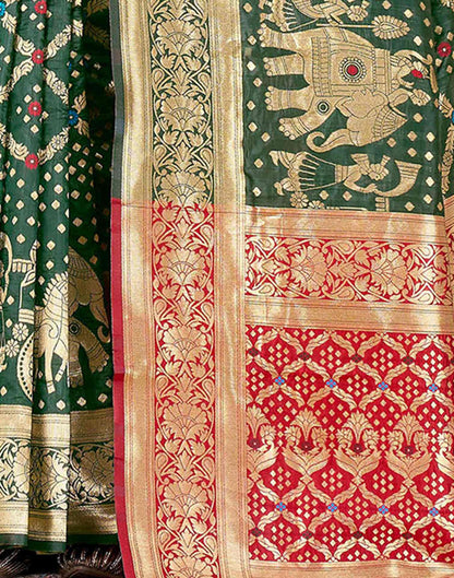 Emerald Royal Banarasi Woven Silk Saree