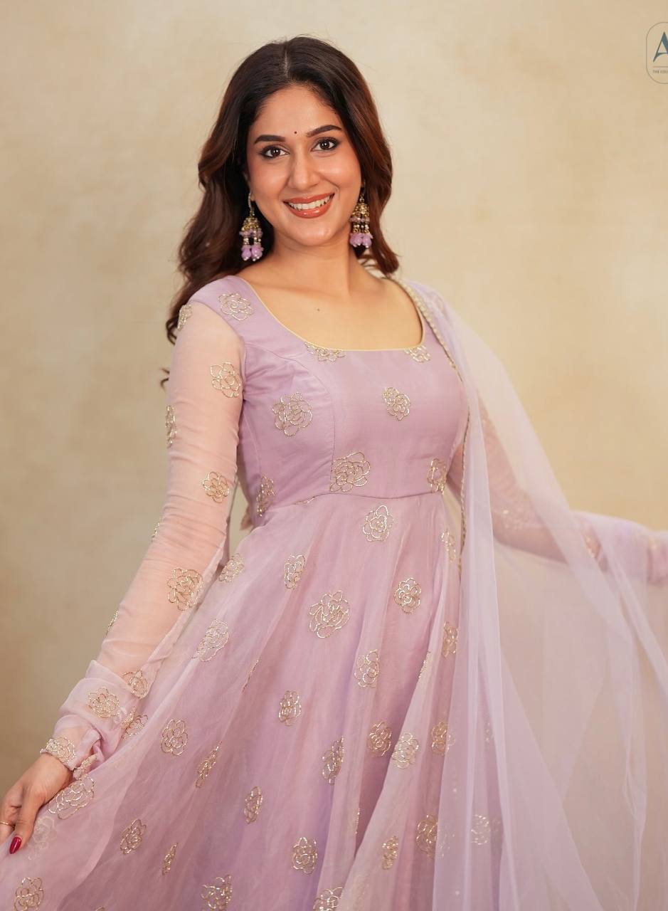 Lavender Aura Handcrafted Anarkali Set