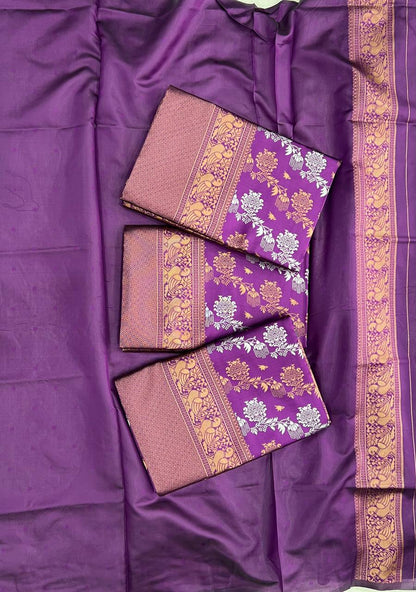 Premium Purple Saree with Rich Pallu & Full Jacquard Weaving