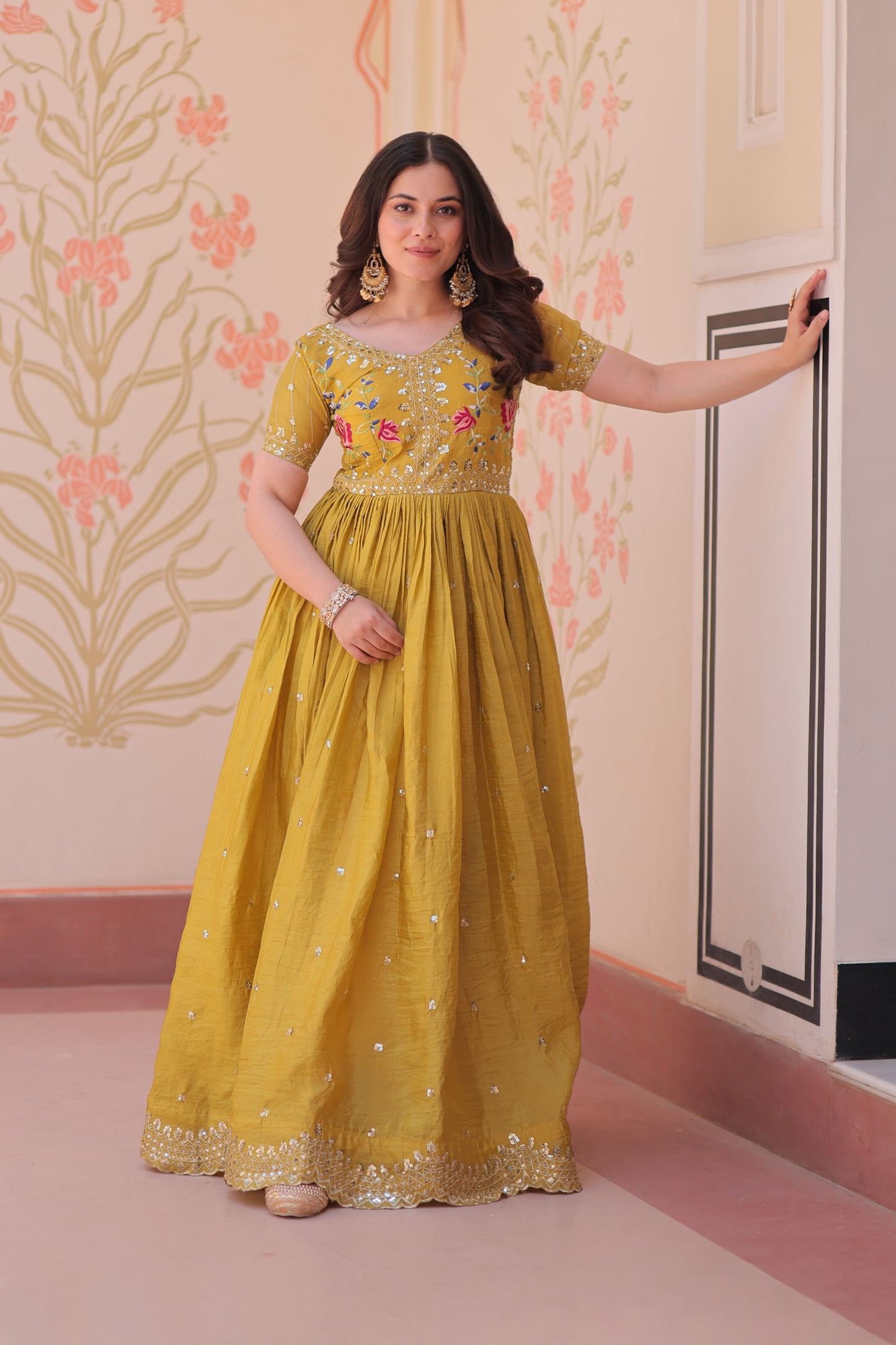 Sunehri Meher Embroidered Gown