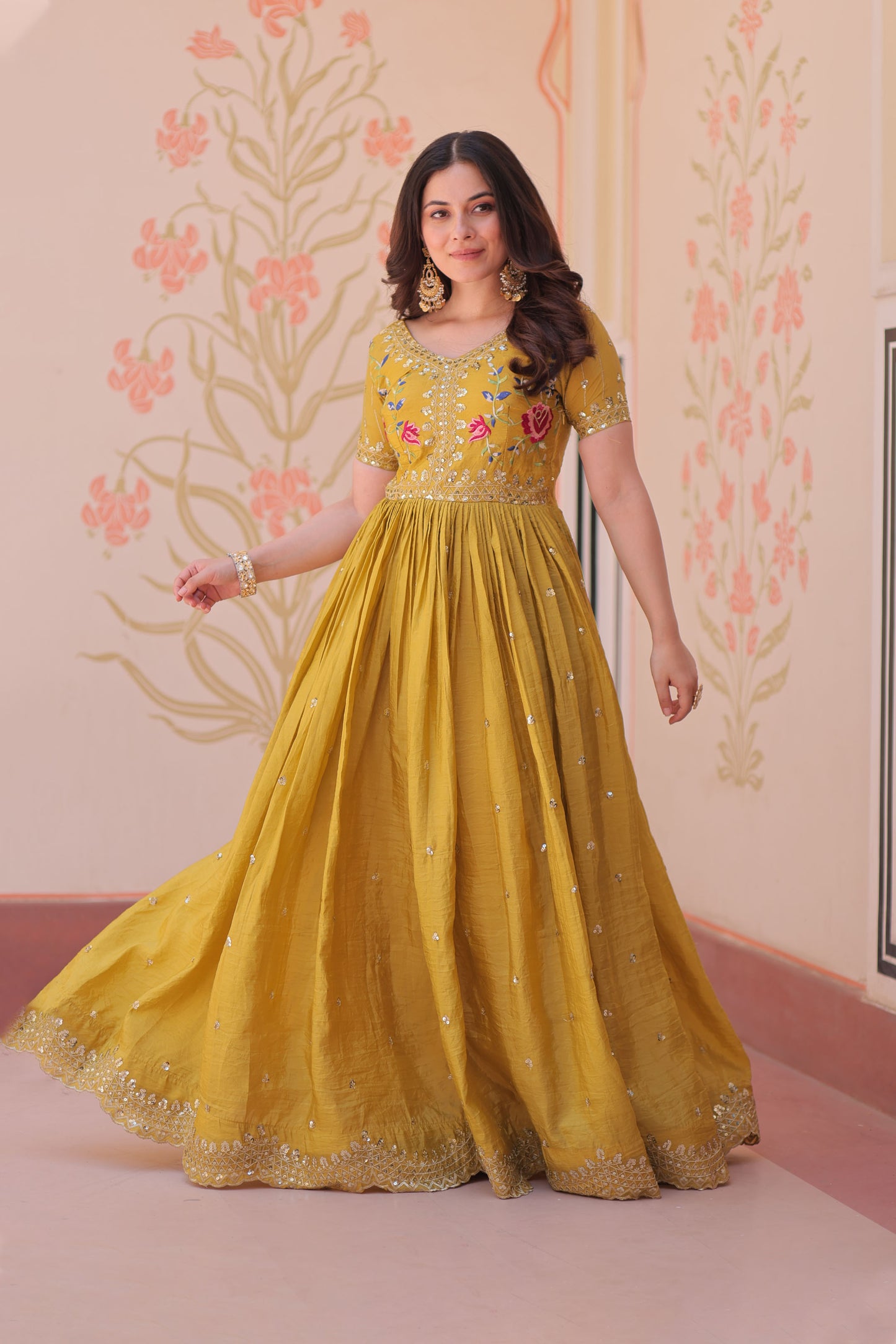 Sunehri Meher Embroidered Gown