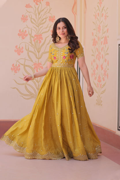 Sunehri Meher Embroidered Gown