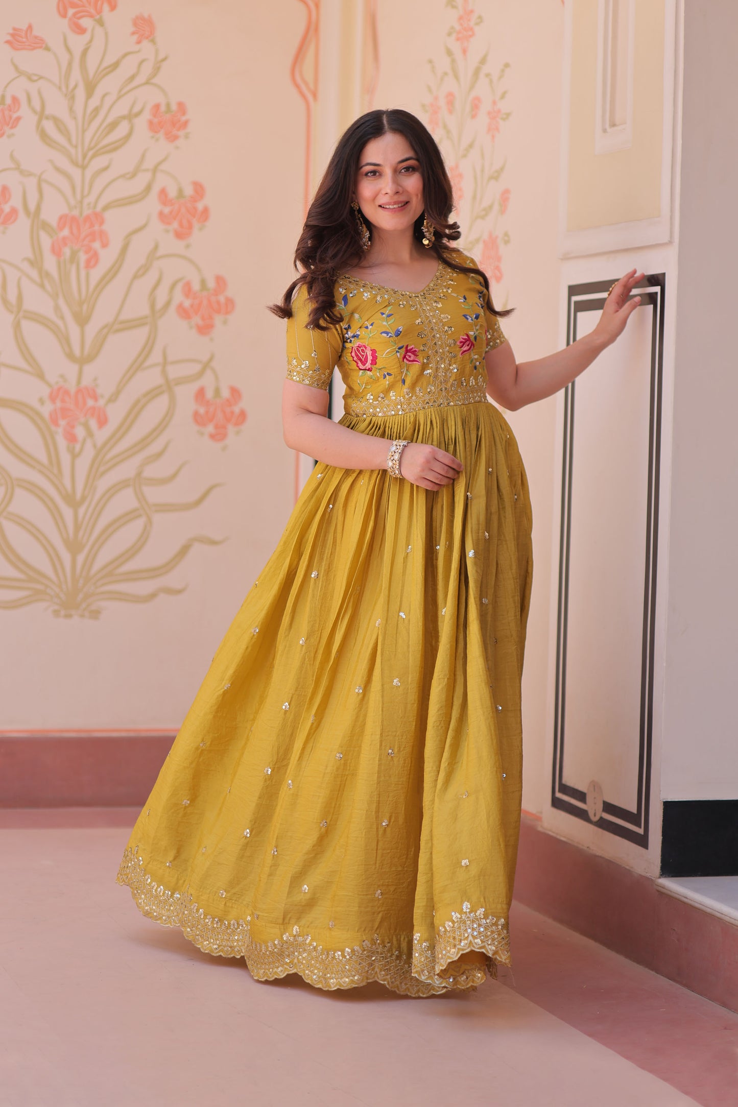 Sunehri Meher Embroidered Gown