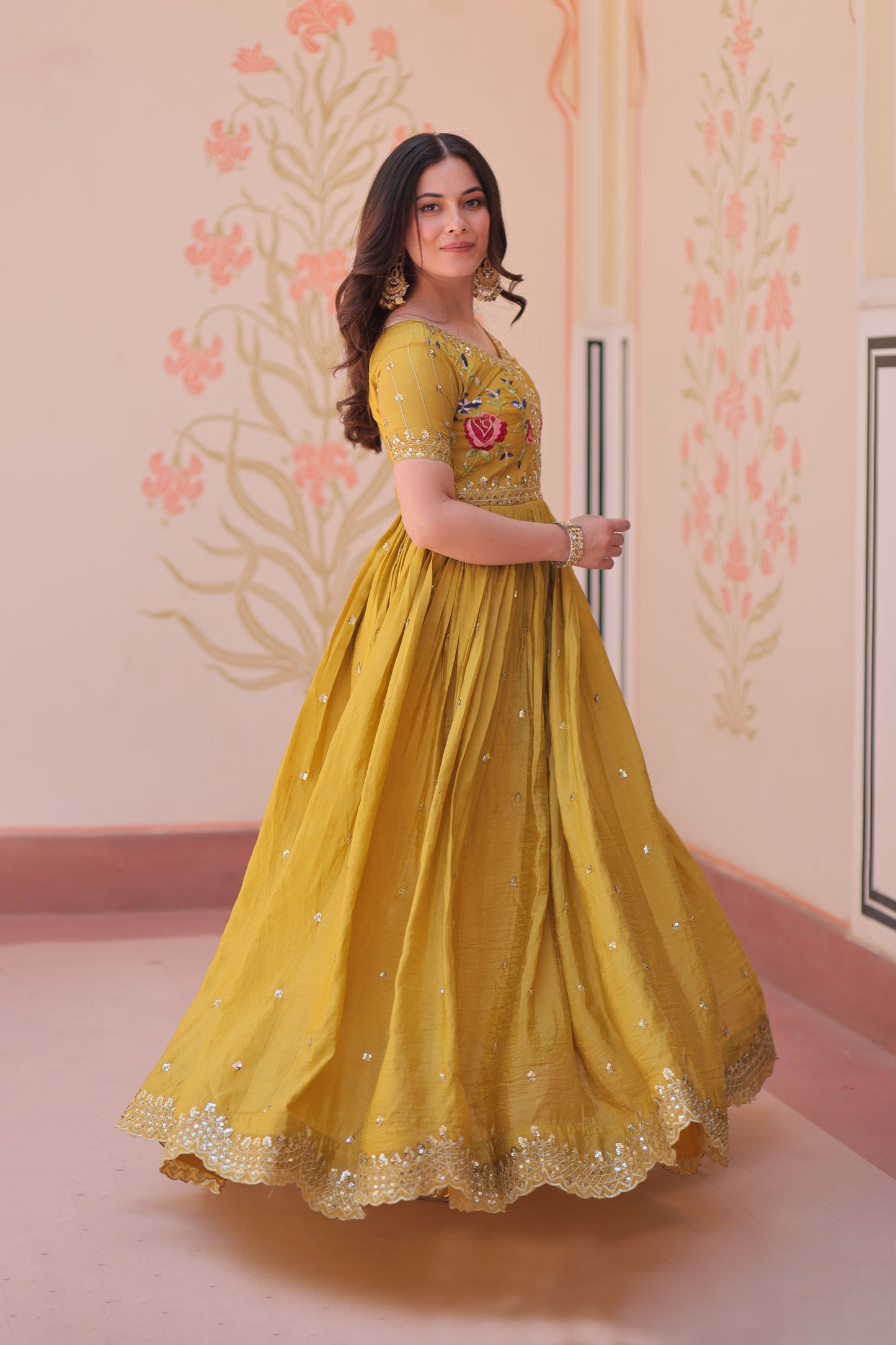 Sunehri Meher Embroidered Gown